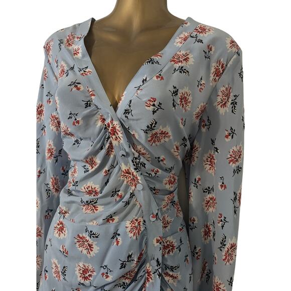 NWT Sz 12 Veronica Beard $450 ROWE Silk Ruched Dress - Picture 9 of 13